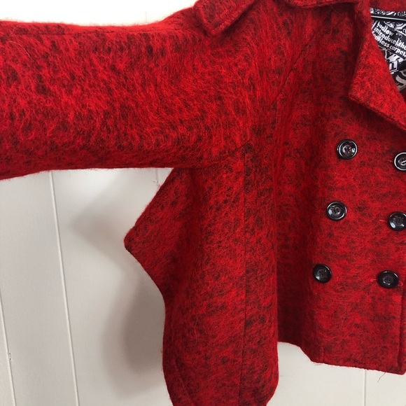 Wool Cropped Cape Coat Sz S - Picture 4 of 15